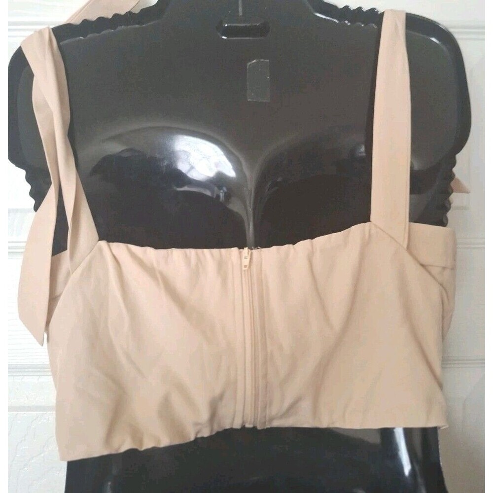 Tie Shoulder Crop Bustier Corset Top Size XS Parthea Padded Coquette Soft Girl - Picture 3 of 7